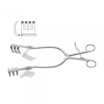 Beckmann-Adson Self Retaining Retractor 4 x 4 Short Blunt Prongs Stainless Steel, 30.5 cm - 12"